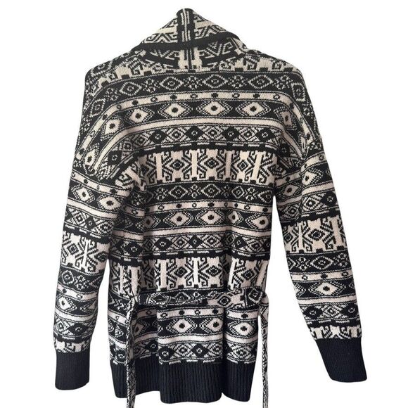 Rachael Zoe Women's Size SMALL Belted Cardigan Sweater Duster Aztec Design - Picture 2 of 6